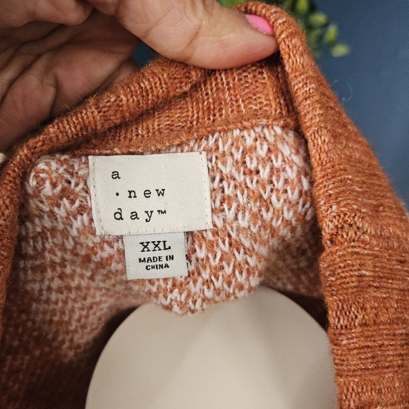 A New Day Plus Size Plaid Crewneck Pullover Sweater - Rust Brown/Pink/Cream - Picture 12 of 13